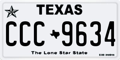 TX license plate CCC9634