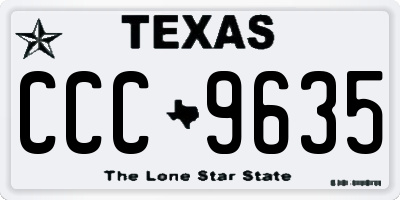 TX license plate CCC9635