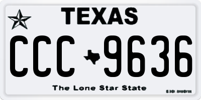 TX license plate CCC9636
