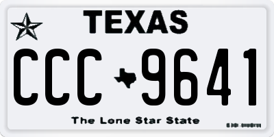 TX license plate CCC9641
