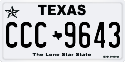 TX license plate CCC9643