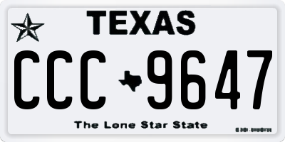 TX license plate CCC9647