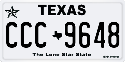 TX license plate CCC9648