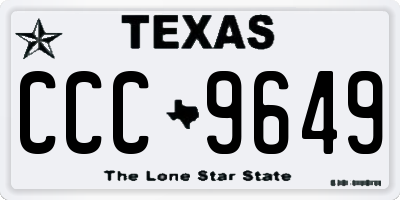 TX license plate CCC9649