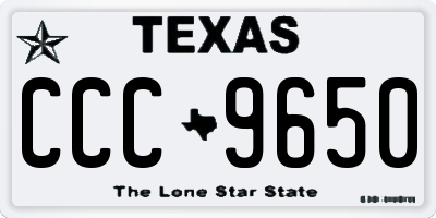 TX license plate CCC9650