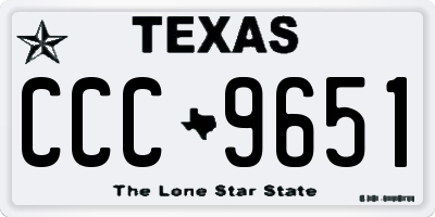 TX license plate CCC9651