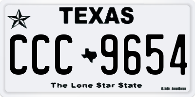 TX license plate CCC9654