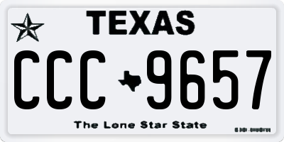 TX license plate CCC9657