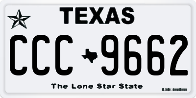 TX license plate CCC9662