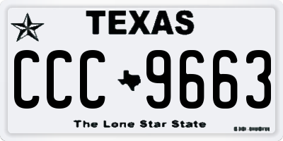 TX license plate CCC9663