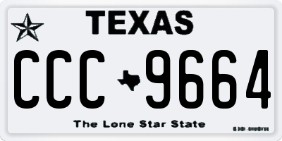 TX license plate CCC9664
