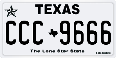TX license plate CCC9666