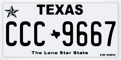 TX license plate CCC9667
