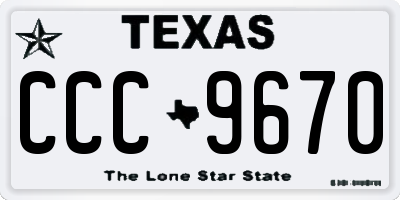 TX license plate CCC9670