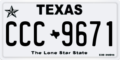 TX license plate CCC9671