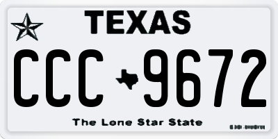 TX license plate CCC9672