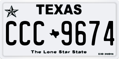 TX license plate CCC9674