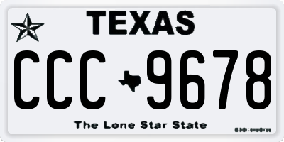 TX license plate CCC9678
