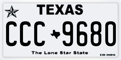 TX license plate CCC9680