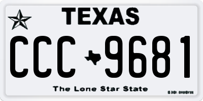 TX license plate CCC9681