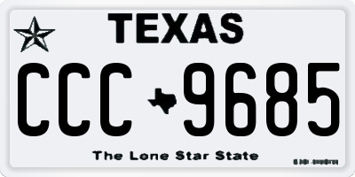 TX license plate CCC9685
