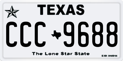 TX license plate CCC9688