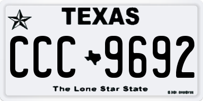 TX license plate CCC9692