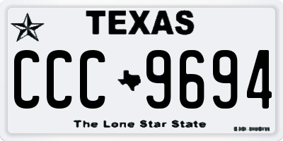 TX license plate CCC9694