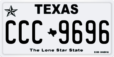 TX license plate CCC9696