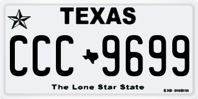 TX license plate CCC9699