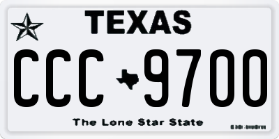 TX license plate CCC9700