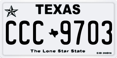 TX license plate CCC9703