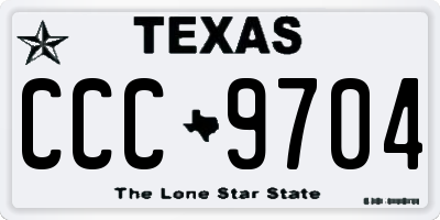 TX license plate CCC9704