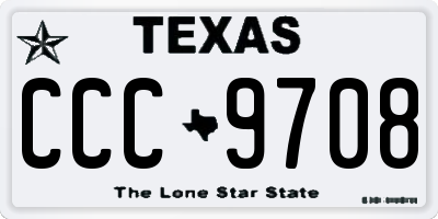 TX license plate CCC9708