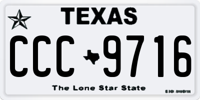 TX license plate CCC9716