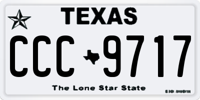 TX license plate CCC9717