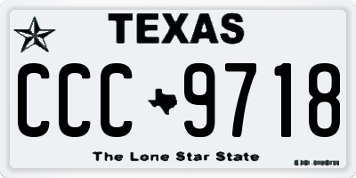 TX license plate CCC9718