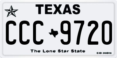 TX license plate CCC9720