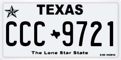 TX license plate CCC9721