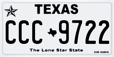 TX license plate CCC9722