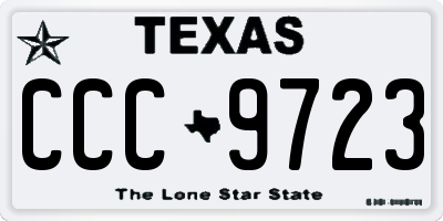 TX license plate CCC9723