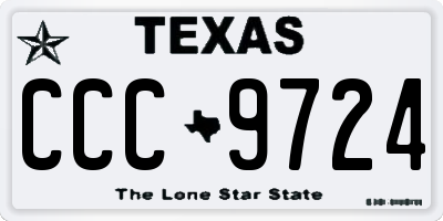 TX license plate CCC9724