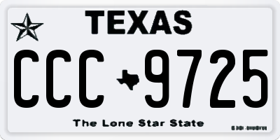 TX license plate CCC9725