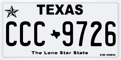 TX license plate CCC9726