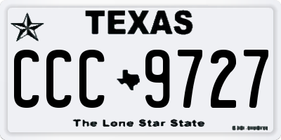 TX license plate CCC9727