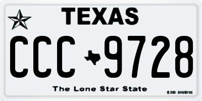 TX license plate CCC9728