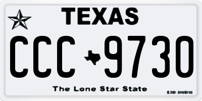 TX license plate CCC9730
