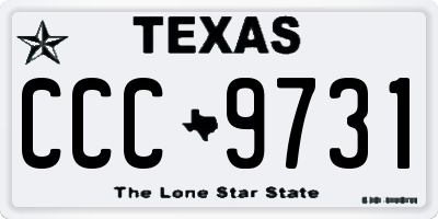 TX license plate CCC9731