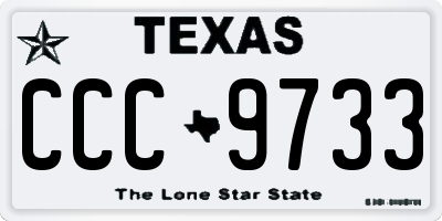 TX license plate CCC9733