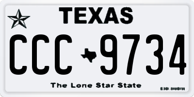 TX license plate CCC9734